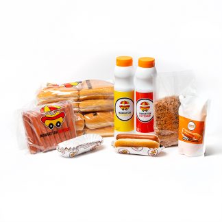 Pack Classic Manhattan Hot Dog composé d'un kit de 24 hotdogs + les sauces Manhattan Hot Dog, les Onions Cirspies et la poche de cheddar Manhattan Hot Dog